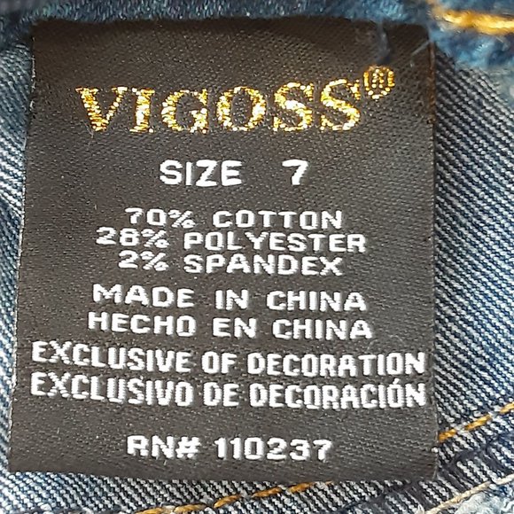 VIGOSS girl’s “Bee Happy” ankle skinny blue jeans (7) - Picture 5 of 9